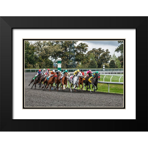 Into The Home Stretch Black Modern Wood Framed Art Print with Double Matting by Galloimages Online