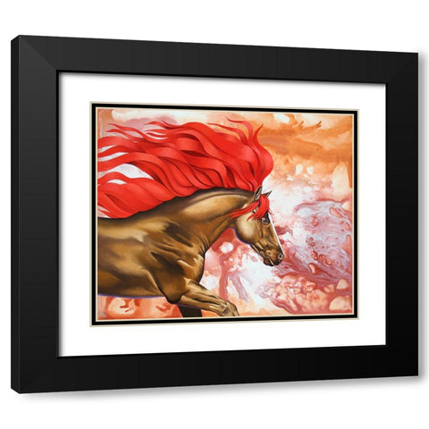 Blood Of The Stallion Black Modern Wood Framed Art Print with Double Matting by Stevenson, Graeme