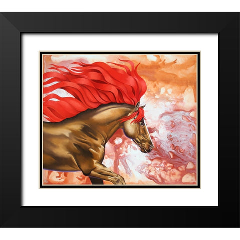 Blood Of The Stallion Black Modern Wood Framed Art Print with Double Matting by Stevenson, Graeme