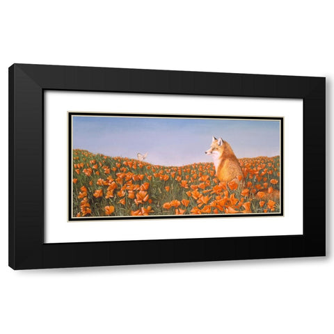 Curious Petals Black Modern Wood Framed Art Print with Double Matting by Stevenson, Graeme