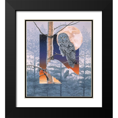 Grey Mists Black Modern Wood Framed Art Print with Double Matting by Stevenson, Graeme