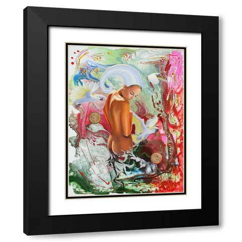Life Begins Black Modern Wood Framed Art Print with Double Matting by Stevenson, Graeme