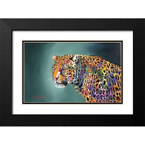 Morning Of The Jaguar Black Modern Wood Framed Art Print with Double Matting by Stevenson, Graeme
