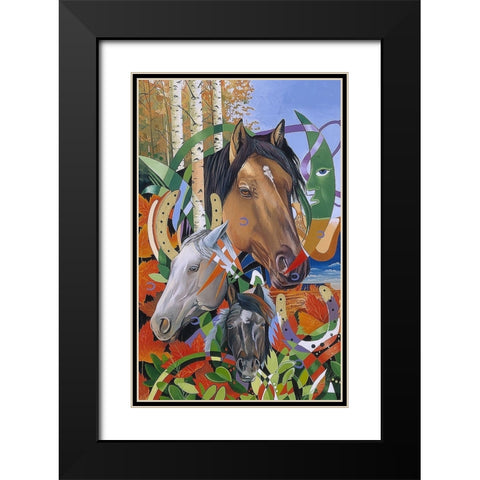 Mustang Dreams Black Modern Wood Framed Art Print with Double Matting by Stevenson, Graeme