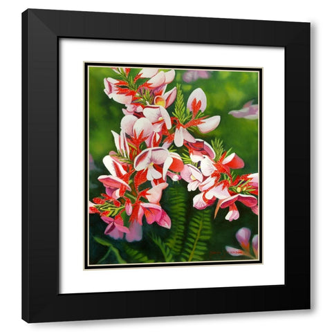 Small Pink Black Modern Wood Framed Art Print with Double Matting by Stevenson, Graeme