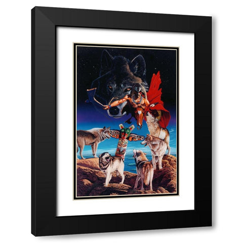 The Gathering Black Modern Wood Framed Art Print with Double Matting by Stevenson, Graeme