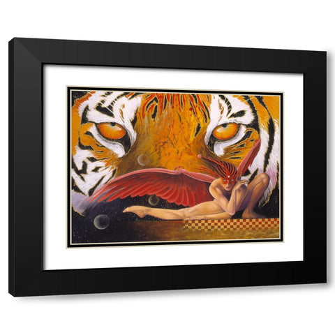 The Tigress Black Modern Wood Framed Art Print with Double Matting by Stevenson, Graeme