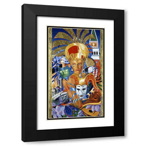 Venice Awaits Black Modern Wood Framed Art Print with Double Matting by Stevenson, Graeme