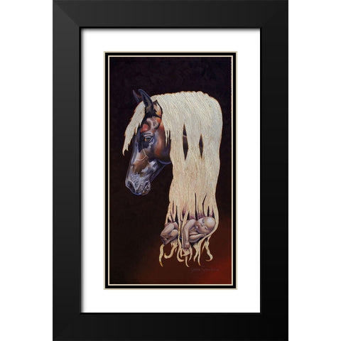 Watching Over Me Black Modern Wood Framed Art Print with Double Matting by Stevenson, Graeme