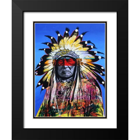 Wisdom Of The Warrior Black Modern Wood Framed Art Print with Double Matting by Stevenson, Graeme