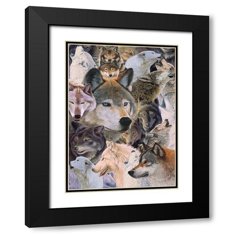 Wolves Alive Black Modern Wood Framed Art Print with Double Matting by Stevenson, Graeme