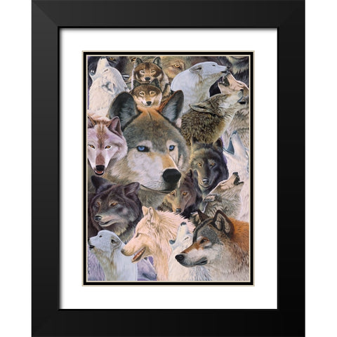 Wolves Alive Black Modern Wood Framed Art Print with Double Matting by Stevenson, Graeme