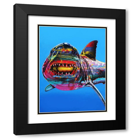Bite me Black Modern Wood Framed Art Print with Double Matting by Stevenson, Graeme