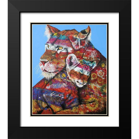 Masai Mother Black Modern Wood Framed Art Print with Double Matting by Stevenson, Graeme