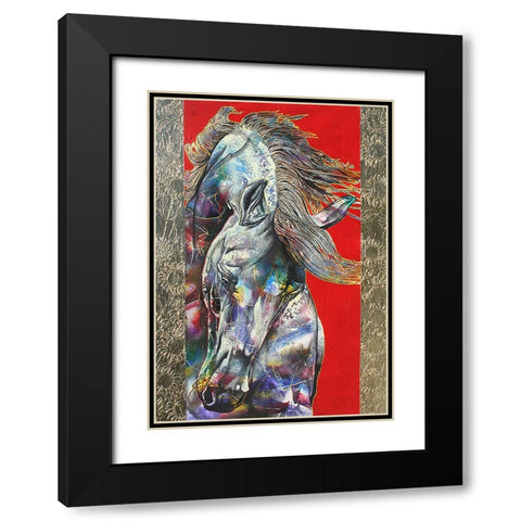 Golden Stallion Black Modern Wood Framed Art Print with Double Matting by Stevenson, Graeme