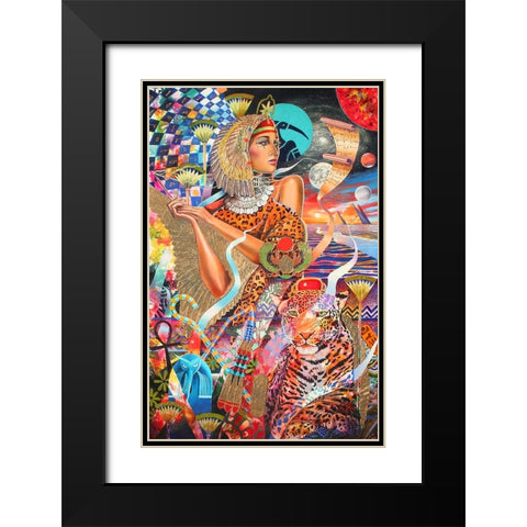Seshat Black Modern Wood Framed Art Print with Double Matting by Stevenson, Graeme