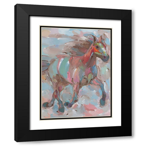 Happy Hooves Black Modern Wood Framed Art Print with Double Matting by Khorasani, Hooshang
