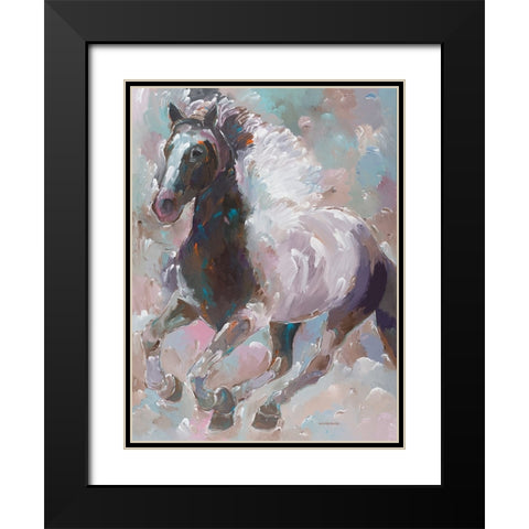 Moonlight Runner Black Modern Wood Framed Art Print with Double Matting by Khorasani, Hooshang