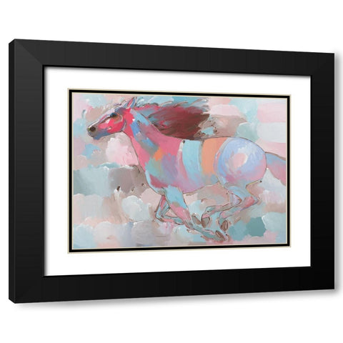Racing the Wind Black Modern Wood Framed Art Print with Double Matting by Khorasani, Hooshang