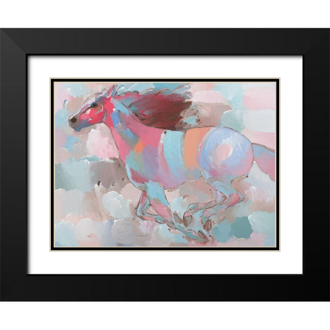 Racing the Wind Black Modern Wood Framed Art Print with Double Matting by Khorasani, Hooshang