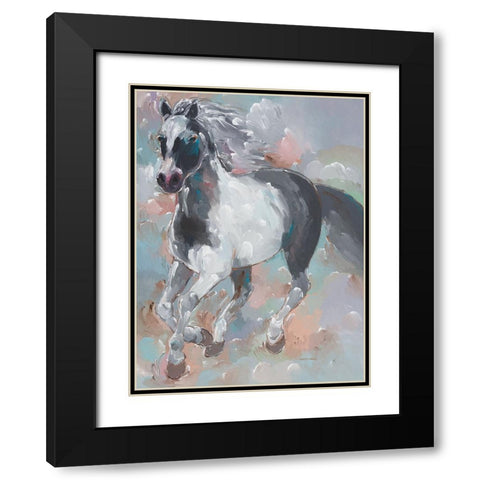 Smoky Runner Black Modern Wood Framed Art Print with Double Matting by Khorasani, Hooshang