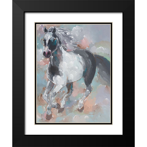 Smoky Runner Black Modern Wood Framed Art Print with Double Matting by Khorasani, Hooshang