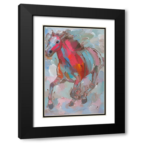 Red Runner Black Modern Wood Framed Art Print with Double Matting by Khorasani, Hooshang