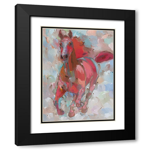 Red Wind Black Modern Wood Framed Art Print with Double Matting by Khorasani, Hooshang