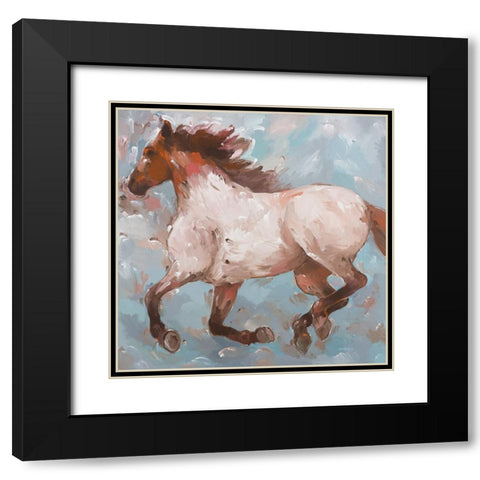 Roan Runner Black Modern Wood Framed Art Print with Double Matting by Khorasani, Hooshang
