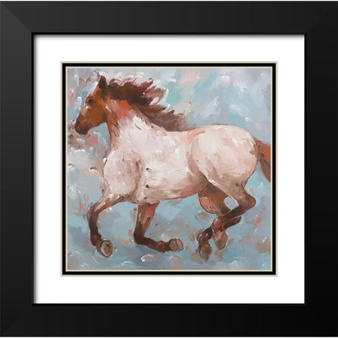 Roan Runner Black Modern Wood Framed Art Print with Double Matting by Khorasani, Hooshang