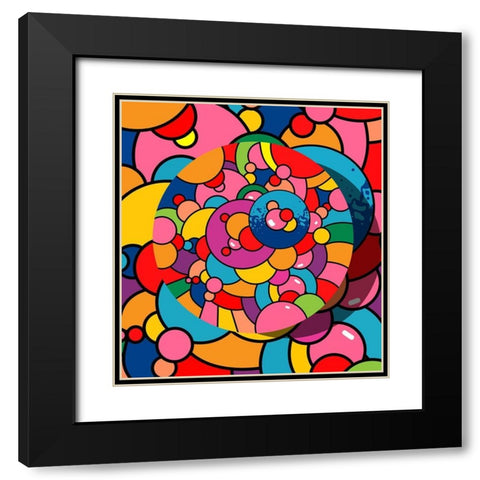 Coaster Orb Black Modern Wood Framed Art Print with Double Matting by Green, Howie