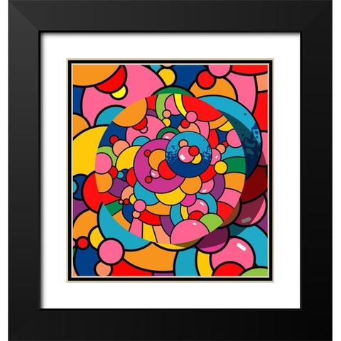 Coaster Orb Black Modern Wood Framed Art Print with Double Matting by Green, Howie