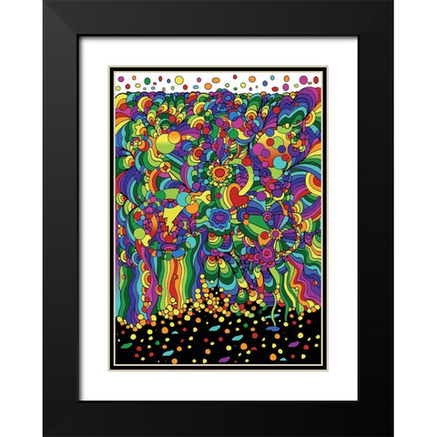 Pop Art Waterfall Black Modern Wood Framed Art Print with Double Matting by Green, Howie