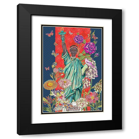Liberty Black Modern Wood Framed Art Print with Double Matting by HUE and MI and Sangita