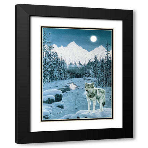 Winter Twilight Black Modern Wood Framed Art Print with Double Matting by Tift, Jeff