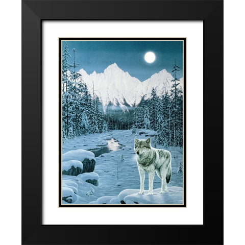 Winter Twilight Black Modern Wood Framed Art Print with Double Matting by Tift, Jeff