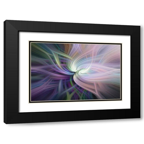 Mystery of Colors Glow of Galactic Rose Black Modern Wood Framed Art Print with Double Matting by Jenny Rainbow Fine Art