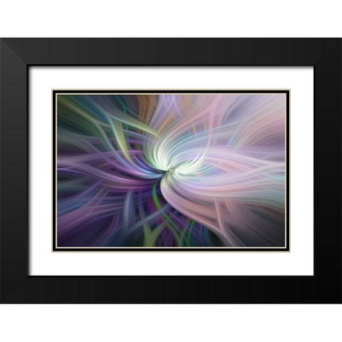 Mystery of Colors Glow of Galactic Rose Black Modern Wood Framed Art Print with Double Matting by Jenny Rainbow Fine Art