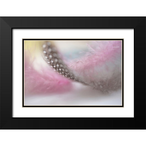 Angels Flight Series Nightingales Trill Black Modern Wood Framed Art Print with Double Matting by Jenny Rainbow Fine Art