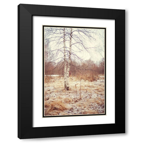 Grace in the Snow Black Modern Wood Framed Art Print with Double Matting by Jenny Rainbow Fine Art