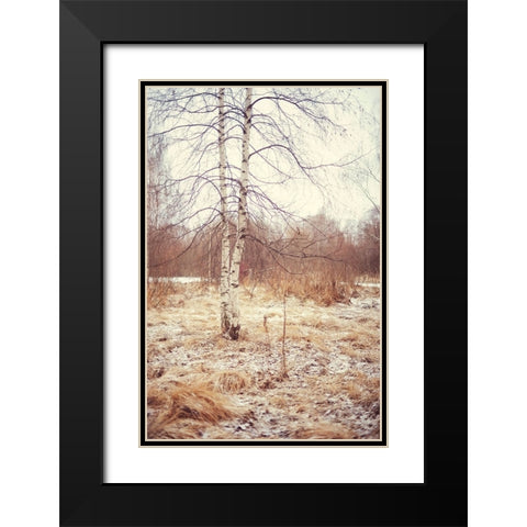Grace in the Snow Black Modern Wood Framed Art Print with Double Matting by Jenny Rainbow Fine Art