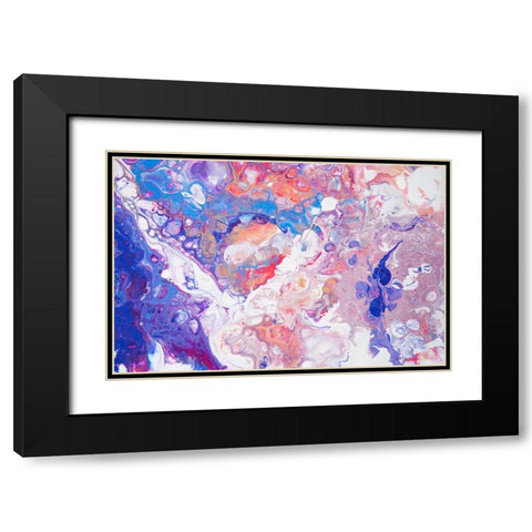 Fluid Acrylic Winter Delight 3 Black Modern Wood Framed Art Print with Double Matting by Jenny Rainbow Fine Art
