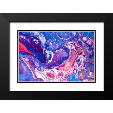 Fluid Acrylic Winter Delight 4 Black Modern Wood Framed Art Print with Double Matting by Jenny Rainbow Fine Art