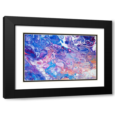 Fluid Acrylic Winter Delight 5 Black Modern Wood Framed Art Print with Double Matting by Jenny Rainbow Fine Art