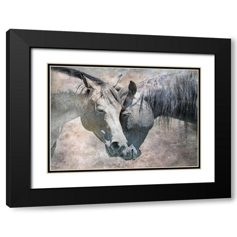 Horse Love Rustic Black Modern Wood Framed Art Print with Double Matting by Schell, Jennie Marie