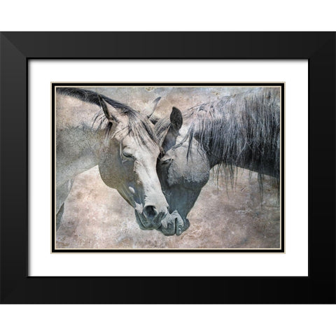 Horse Love Rustic Black Modern Wood Framed Art Print with Double Matting by Schell, Jennie Marie