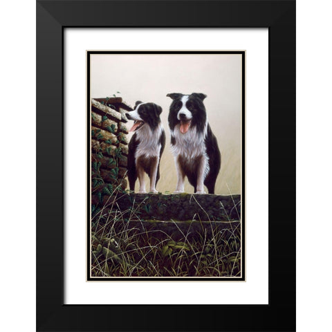 Js49-A Black Modern Wood Framed Art Print with Double Matting by Silver, John