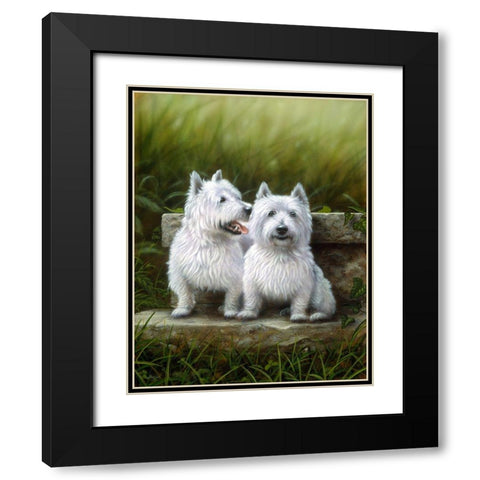 Js92-A Black Modern Wood Framed Art Print with Double Matting by Silver, John