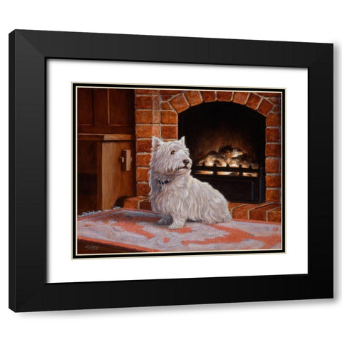 Js129-B Black Modern Wood Framed Art Print with Double Matting by Silver, John