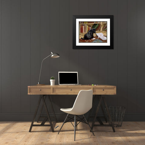 Js7-B Black Modern Wood Framed Art Print with Double Matting by Silver, John